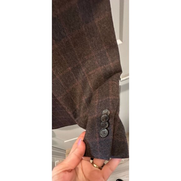 E.thomas Blazer 46R Jos A Bank Reserve Micro Checked Wool Cashmere - Picture 10 of 11